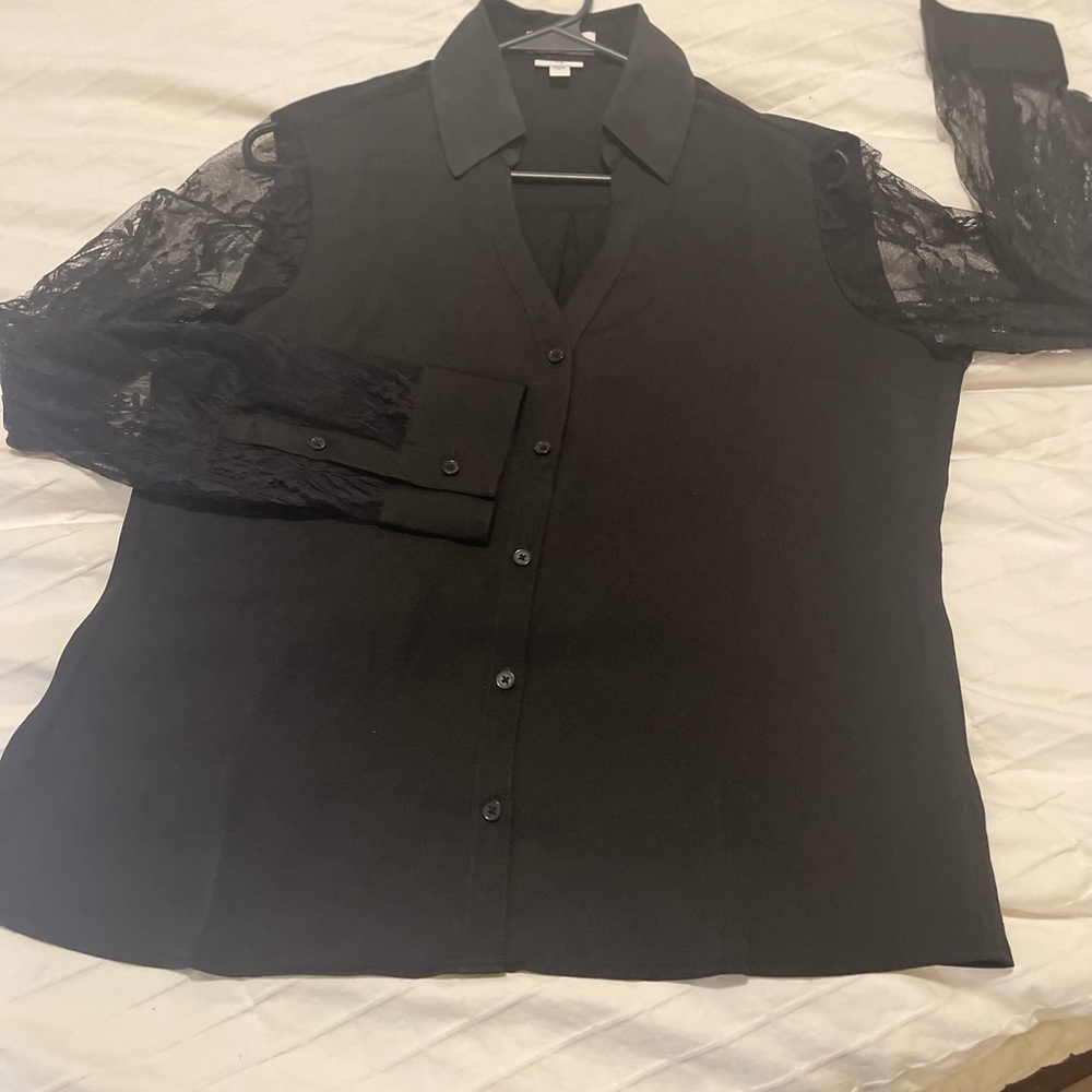 Express Black Slim Fit Blouse